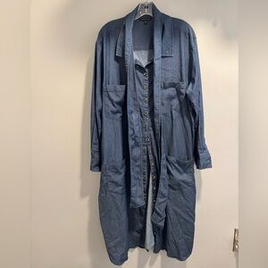 Lyocell Women’s Universal Standard Denim Button-Front Shirt Dress L 22-24